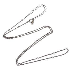 Vintage Sterling Silver 925 Station Chain Necklace 18"-19.75"